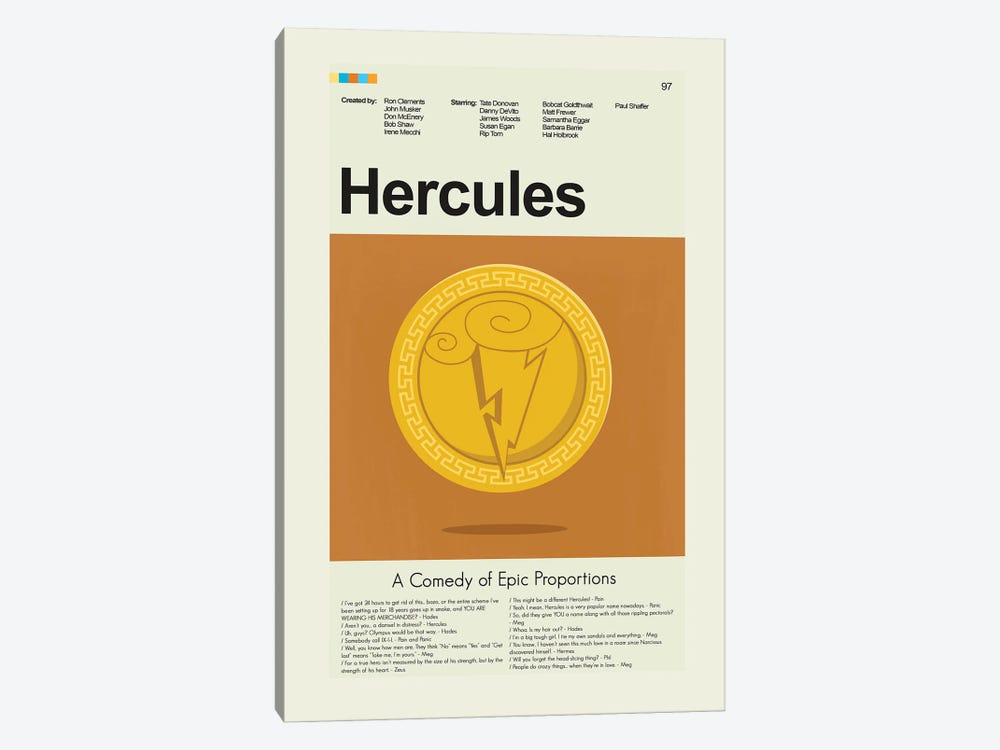 Hercules by Prints and Giggles by Erin Hagerman 1-piece Canvas Wall Art