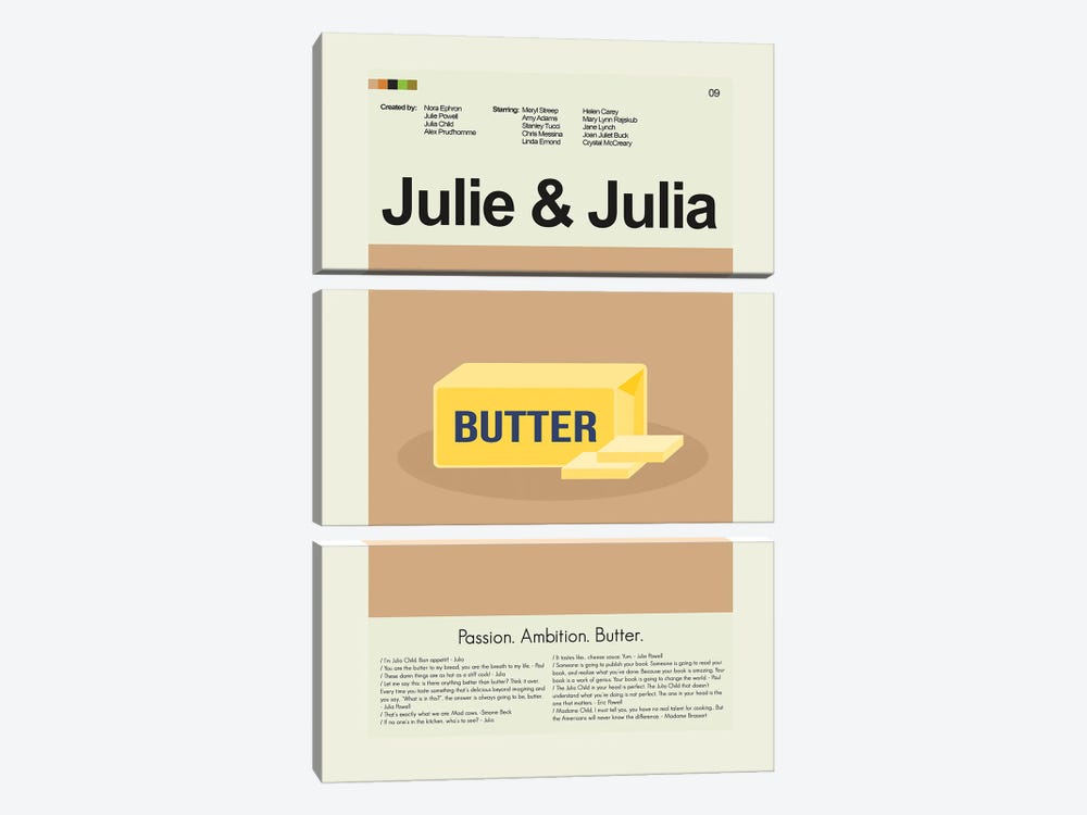 Julie and Julia by Prints and Giggles by Erin Hagerman 3-piece Canvas Wall Art
