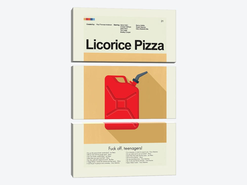 Licorice Pizza by Prints and Giggles by Erin Hagerman 3-piece Canvas Print