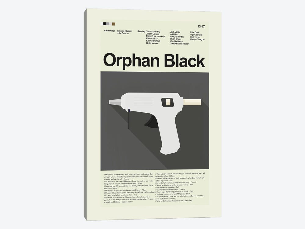 Orphan Black by Prints and Giggles by Erin Hagerman 1-piece Canvas Art Print