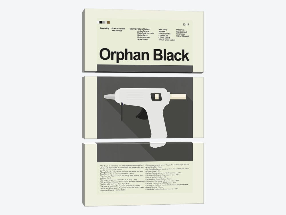 Orphan Black by Prints and Giggles by Erin Hagerman 3-piece Canvas Print