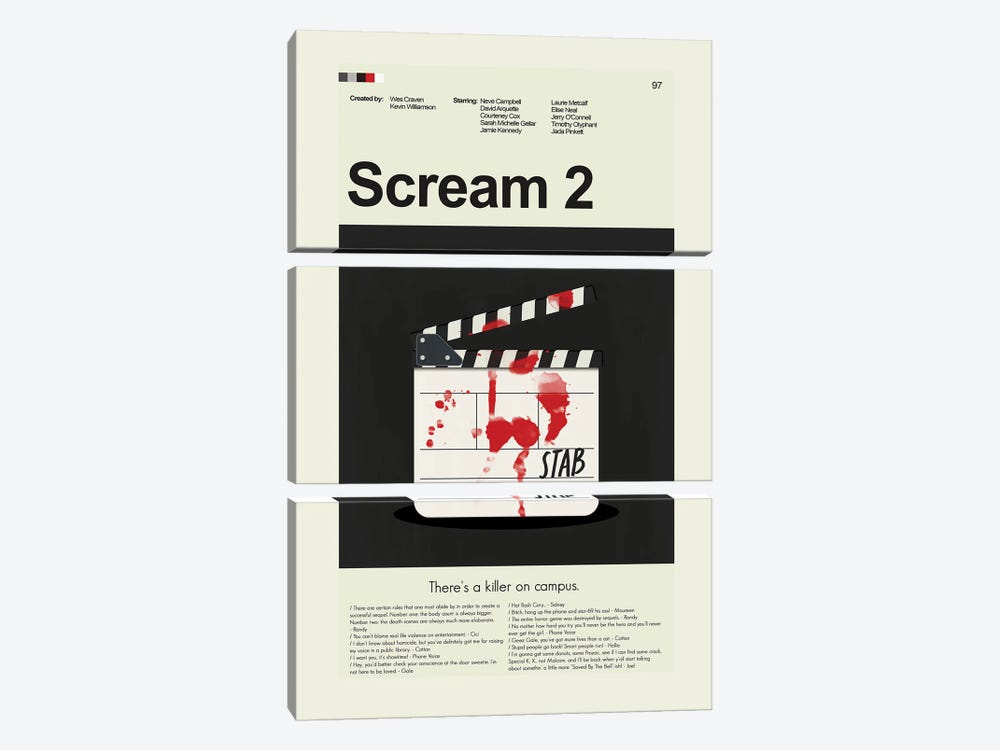 Scream 2 by Prints and Giggles by Erin Hagerman 3-piece Canvas Wall Art