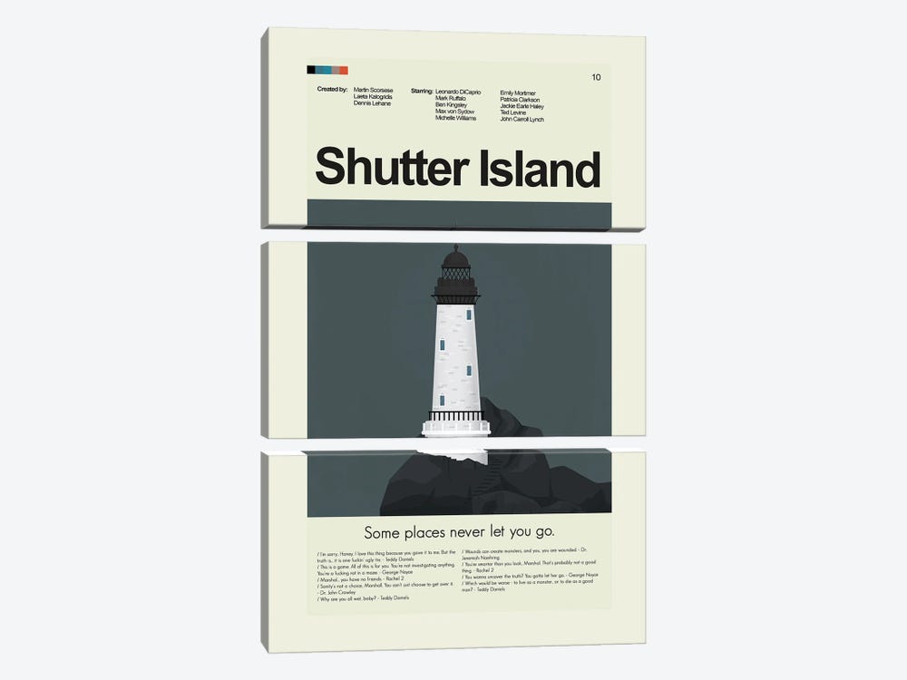 Shutter Island by Prints and Giggles by Erin Hagerman 3-piece Canvas Art Print