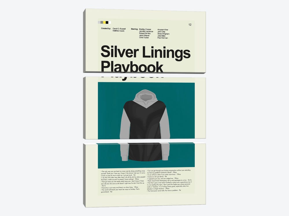 Silver Linings Playbook by Prints and Giggles by Erin Hagerman 3-piece Canvas Print