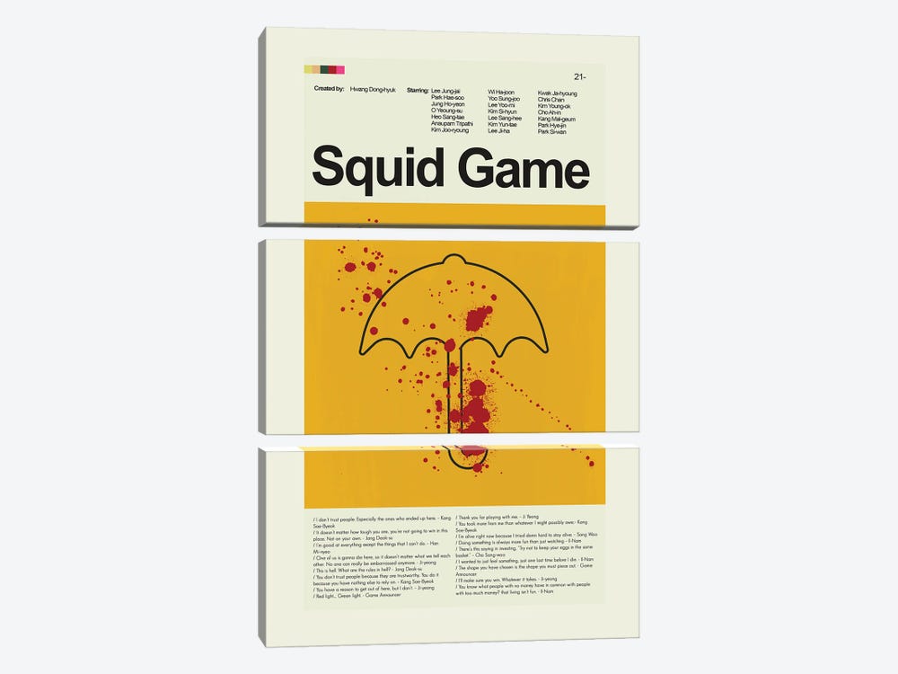 Squid Game by Prints and Giggles by Erin Hagerman 3-piece Canvas Artwork
