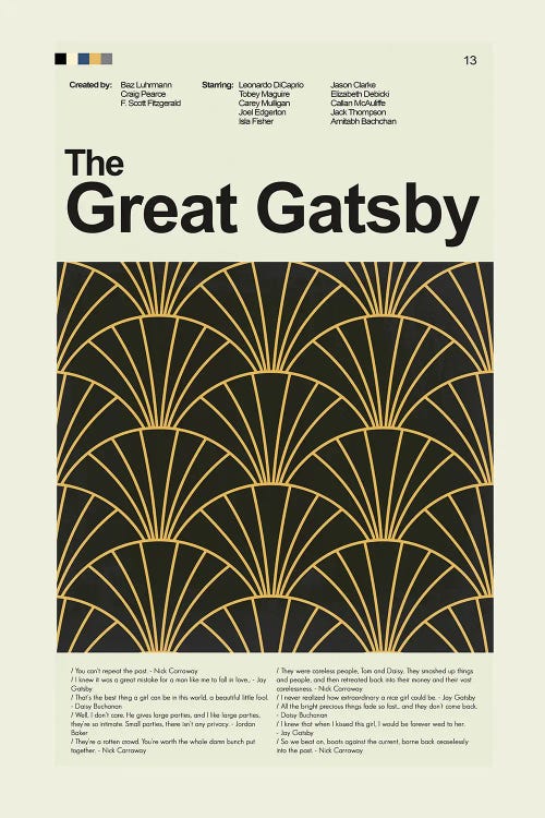 The Great Gatsby by Prints and Giggles by Erin Hagerman wall art