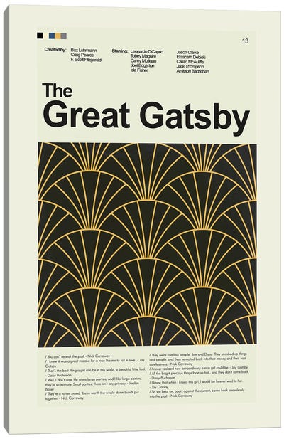 The Great Gatsby Canvas Art Print - Prints And Giggles by Erin Hagerman