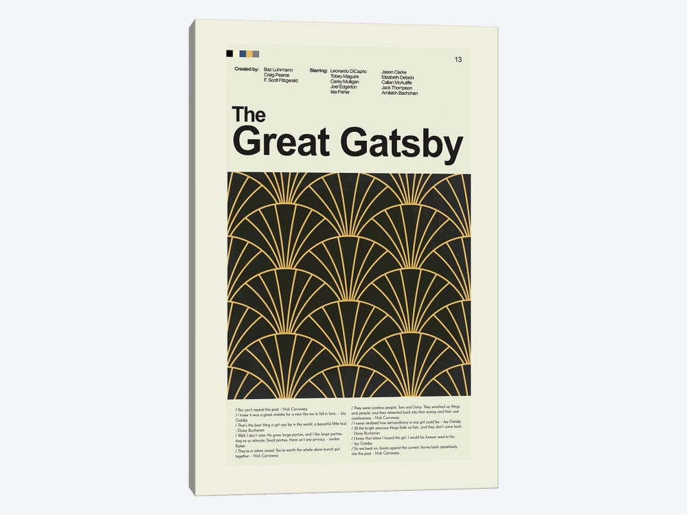 The Great Gatsby by Prints and Giggles by Erin Hagerman 1-piece Canvas Art Print