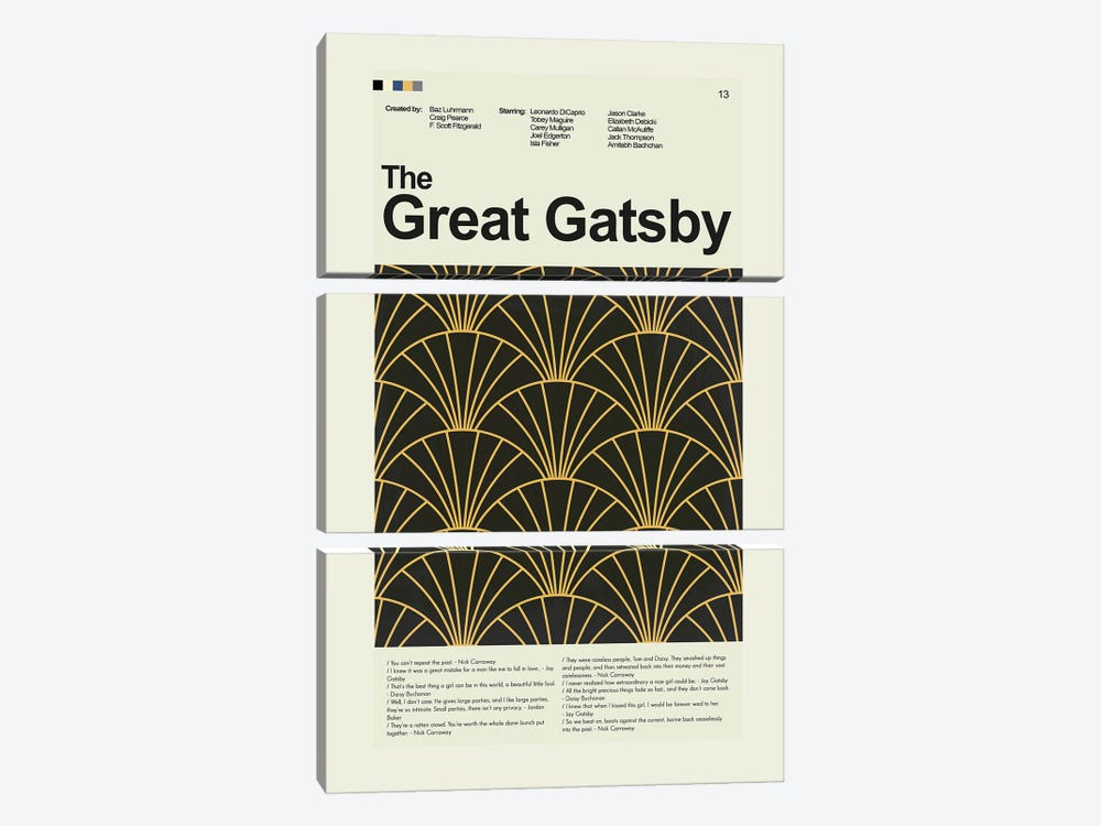 The Great Gatsby by Prints and Giggles by Erin Hagerman 3-piece Canvas Print