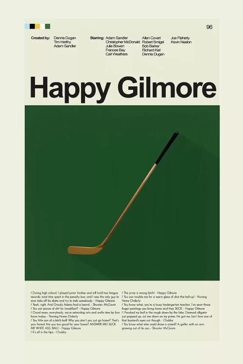 Happy Gilmore by Prints and Giggles by Erin Hagerman wall art