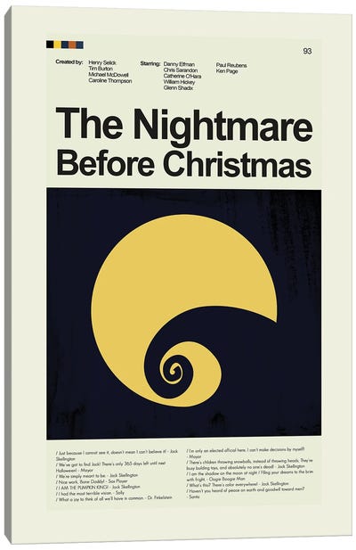 The Nightmare Before Christmas Canvas Art Print - Holiday Movie Art