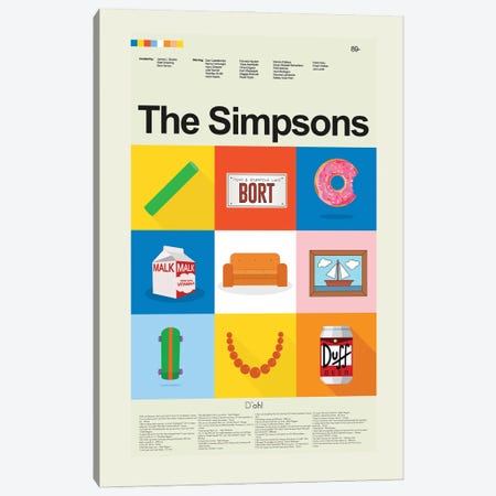 The Simpsons Canvas Print #PAG437} by Prints and Giggles by Erin Hagerman Canvas Art Print
