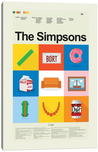 The Simpsons Canvas Art Print - Prints And Giggles by Erin Hagerman