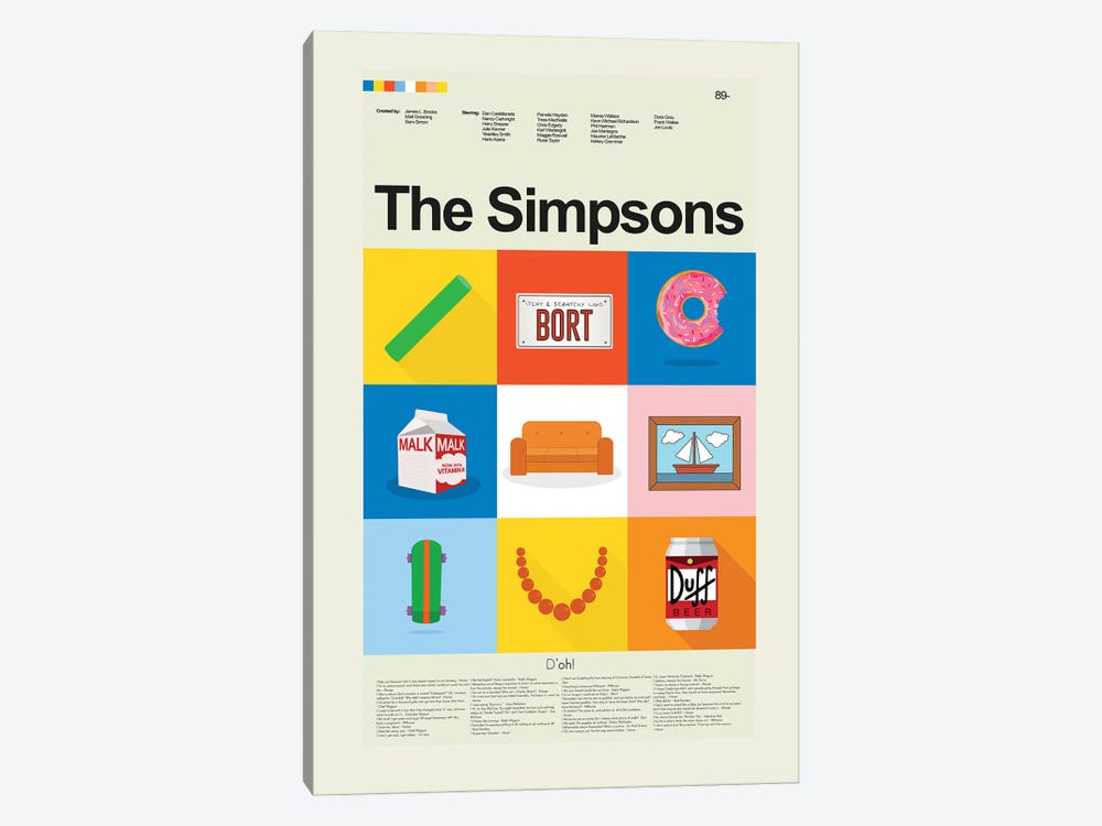 The Simpsons by Prints and Giggles by Erin Hagerman 1-piece Canvas Art Print