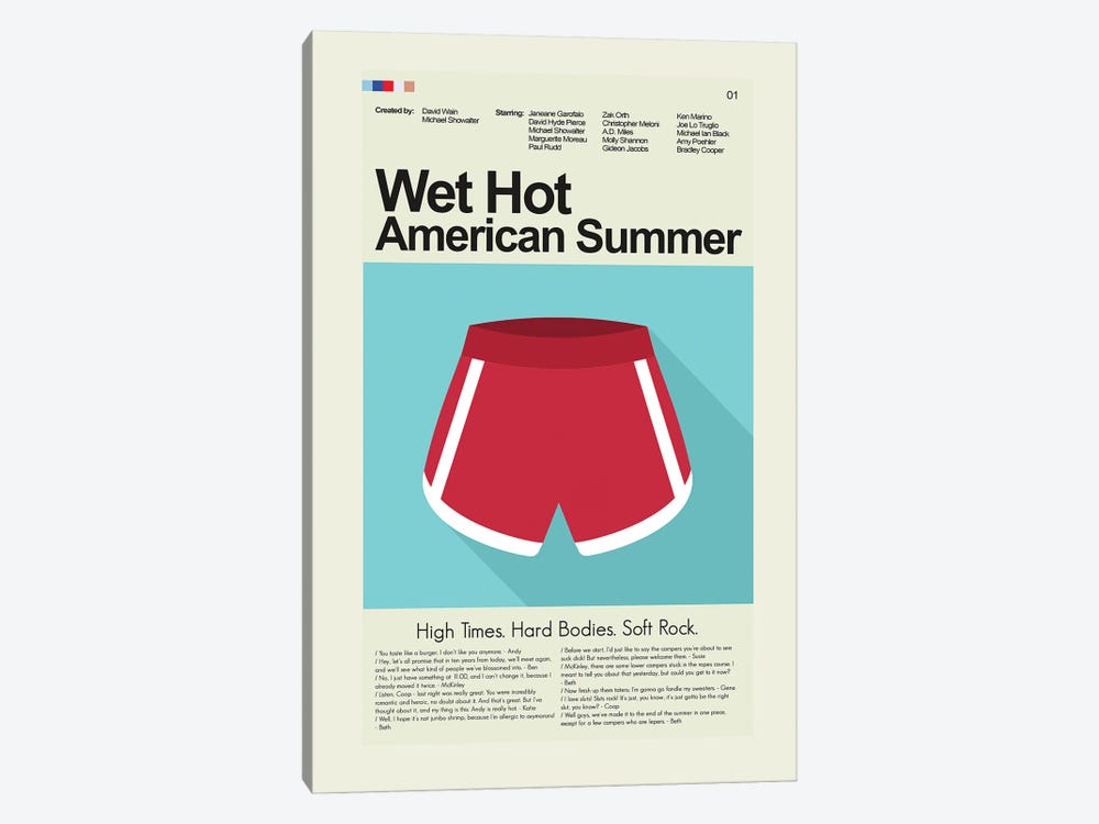 Wet Hot American Summer by Prints and Giggles by Erin Hagerman 1-piece Canvas Print