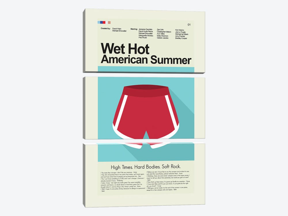 Wet Hot American Summer by Prints and Giggles by Erin Hagerman 3-piece Canvas Art Print