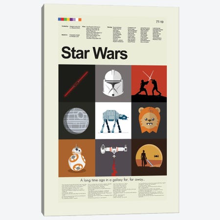 Star Wars Episodes I To IX Canvas Print #PAG442} by Prints and Giggles by Erin Hagerman Canvas Print