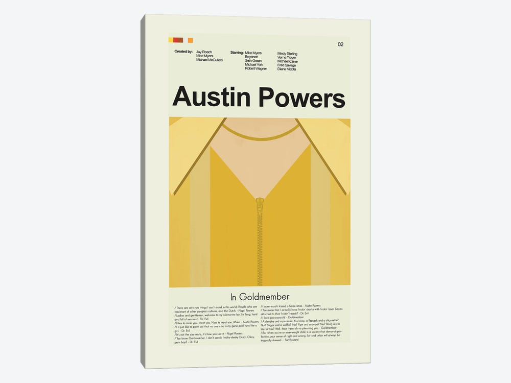 Austin Powers In Goldmember by Prints and Giggles by Erin Hagerman 1-piece Canvas Wall Art