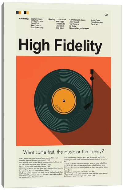 High Fidelity Canvas Art Print - Vinyl Records