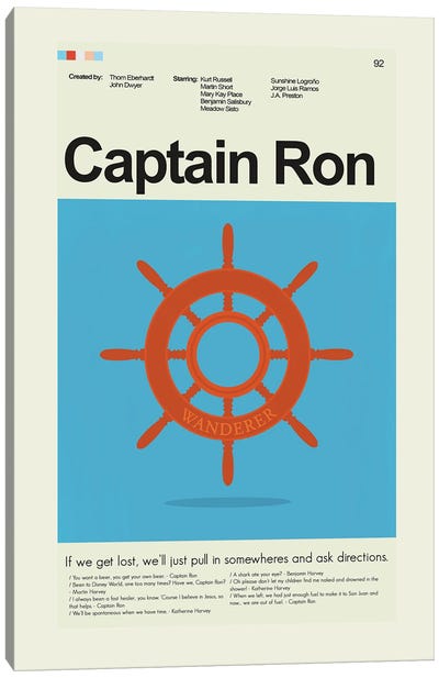Captain Ron Canvas Art Print - Comedy Movie Art
