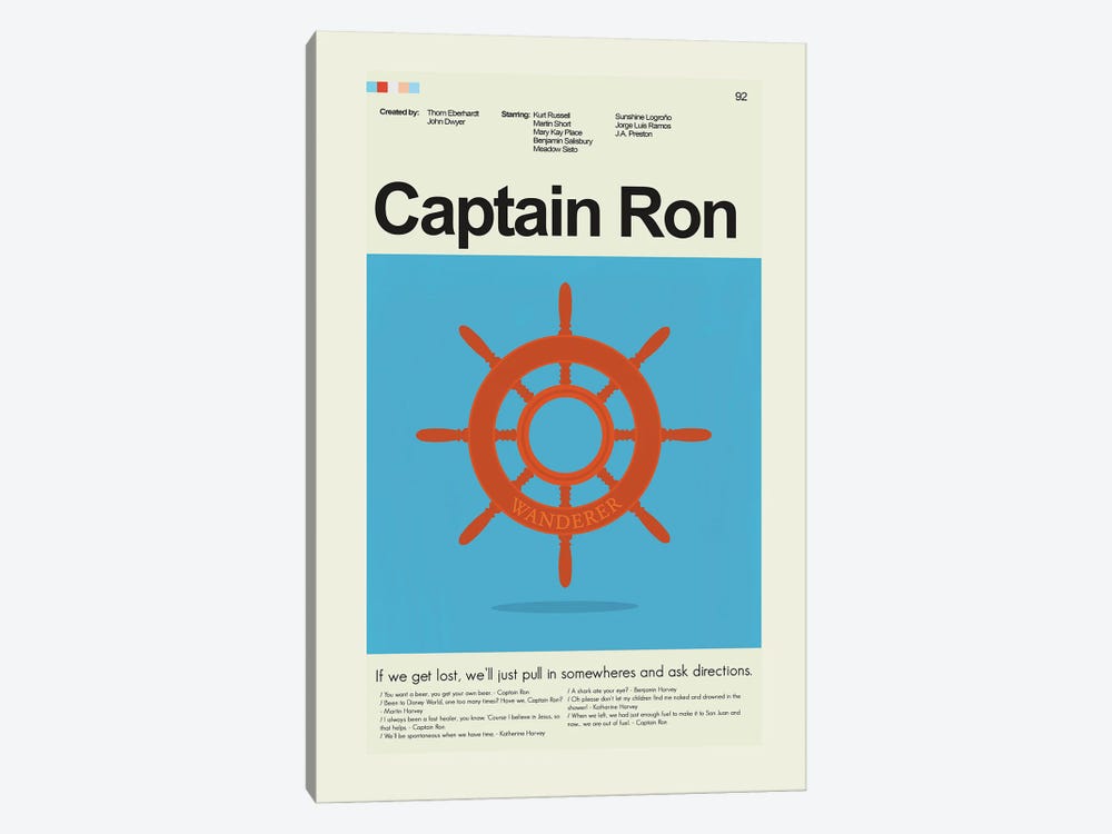 Captain Ron by Prints and Giggles by Erin Hagerman 1-piece Canvas Print
