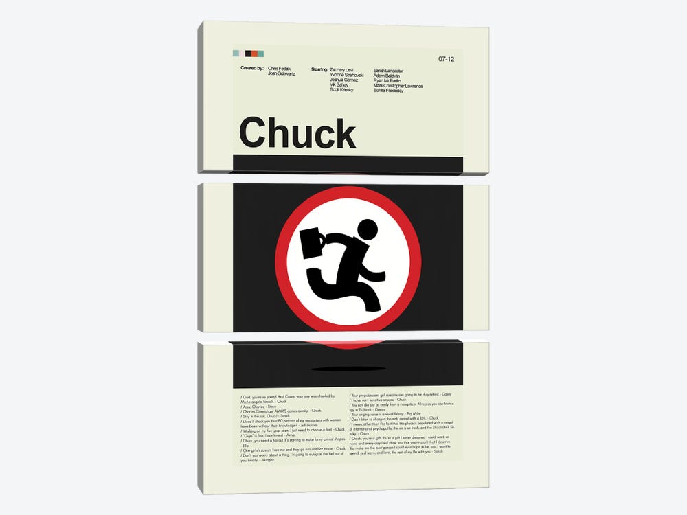 Chuck by Prints and Giggles by Erin Hagerman 3-piece Canvas Artwork