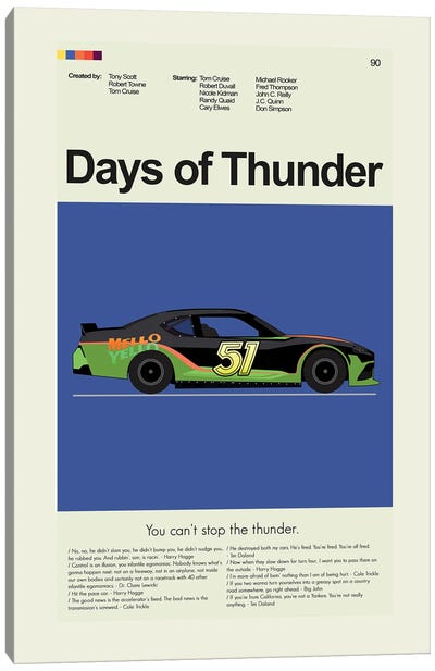 Days Of Thunder Canvas Art Print - Nineties Nostalgia Art