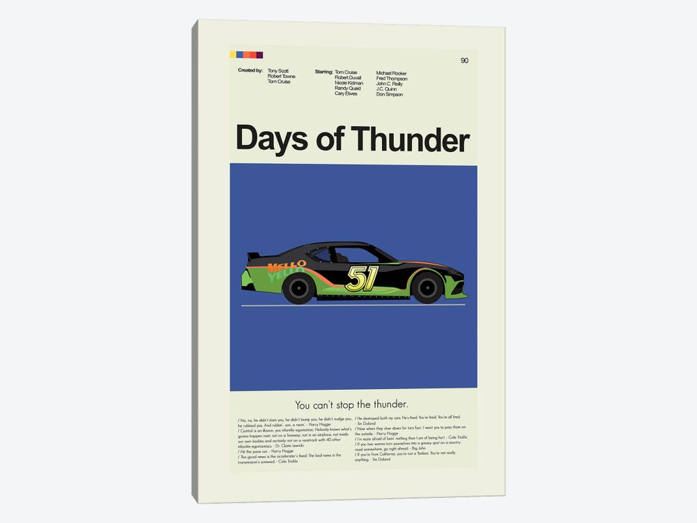 Days Of Thunder by Prints and Giggles by Erin Hagerman 1-piece Canvas Art Print