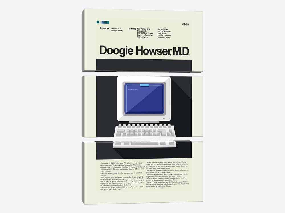 Doogie Howser M.D. by Prints and Giggles by Erin Hagerman 3-piece Canvas Wall Art