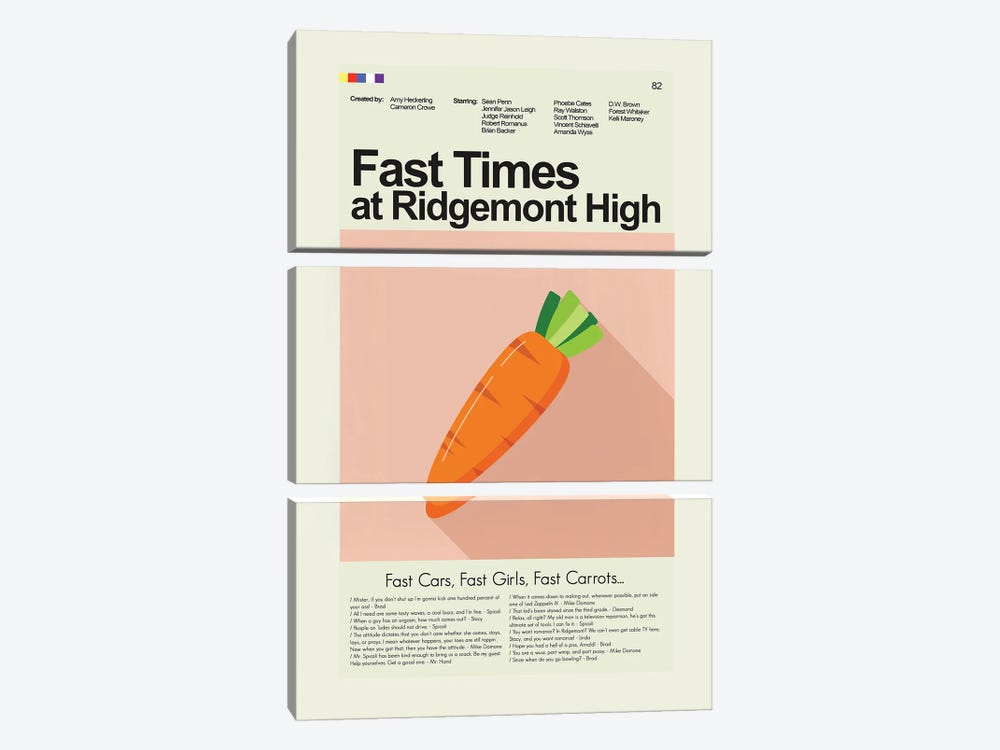 Fast Times At Ridgemont High by Prints and Giggles by Erin Hagerman 3-piece Art Print
