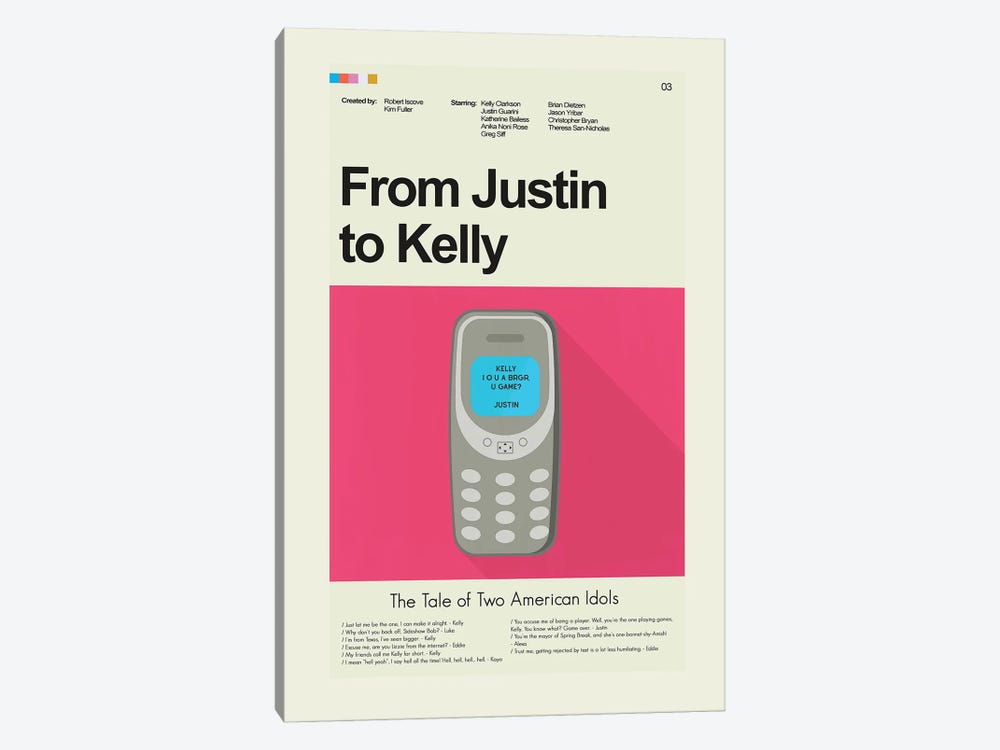 From Justin To Kelly by Prints and Giggles by Erin Hagerman 1-piece Art Print