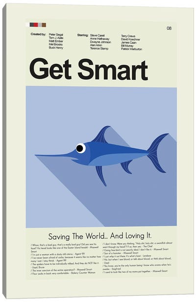 Get Smart Canvas Art Print - Sitcoms & Comedy TV Show Art