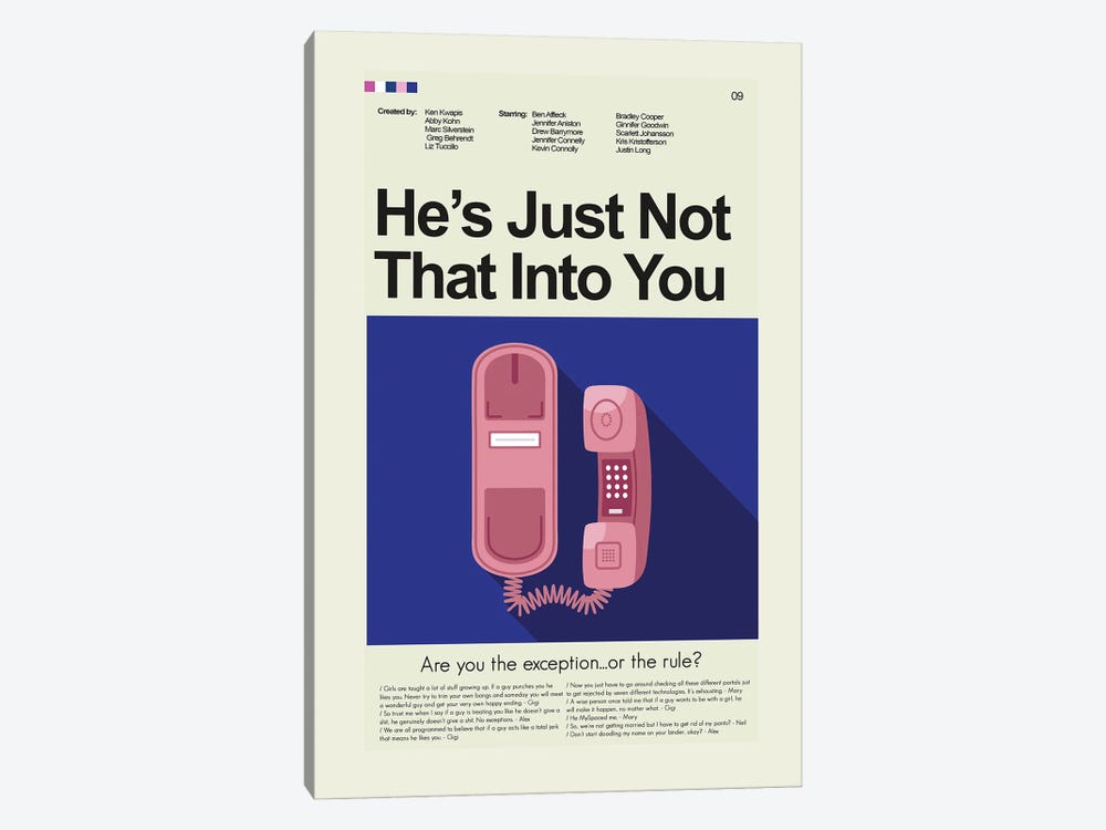 He's Just Not That Into You by Prints and Giggles by Erin Hagerman 1-piece Canvas Artwork