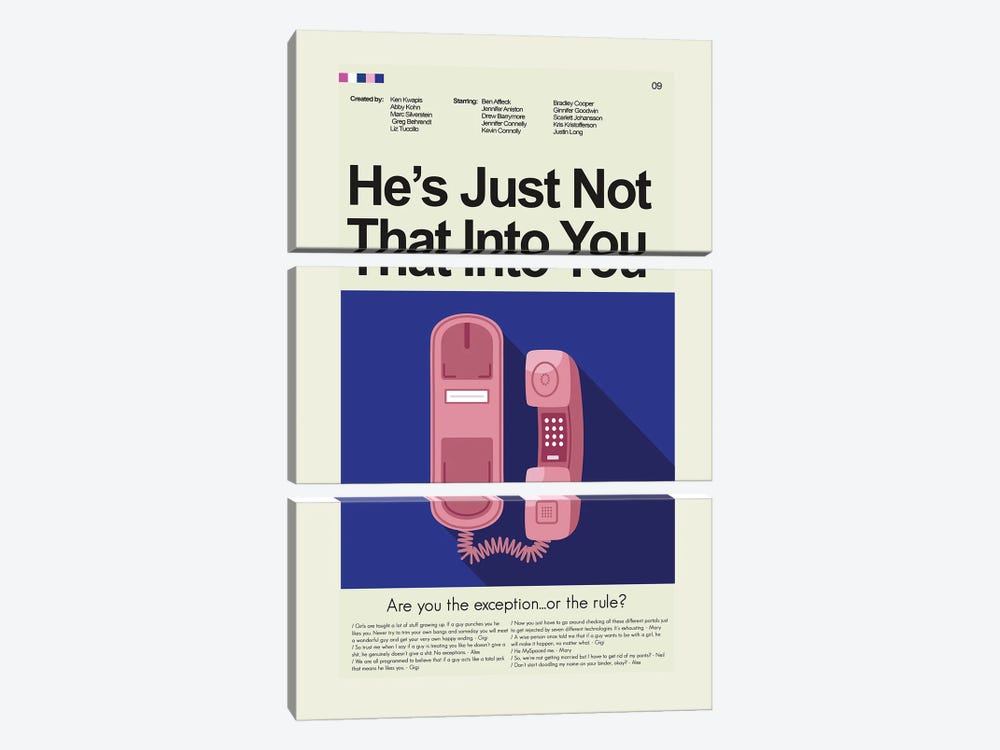 He's Just Not That Into You by Prints and Giggles by Erin Hagerman 3-piece Canvas Artwork