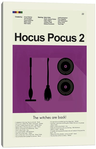 Hocus Pocus 2 Canvas Art Print - Witch Art