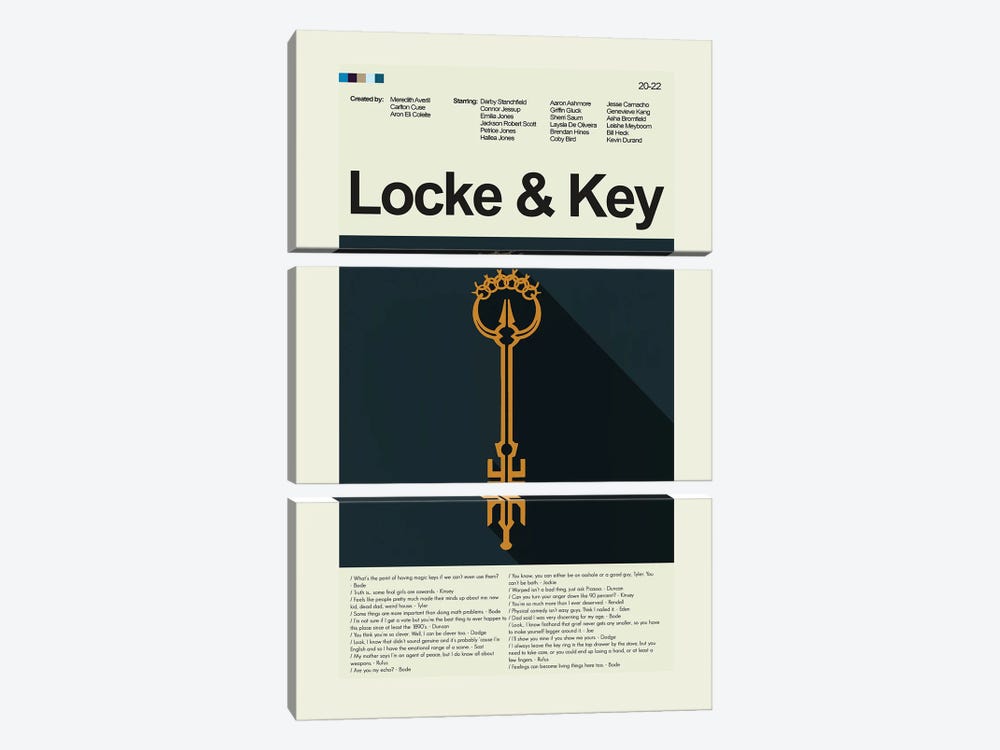Locke And Key by Prints and Giggles by Erin Hagerman 3-piece Canvas Art