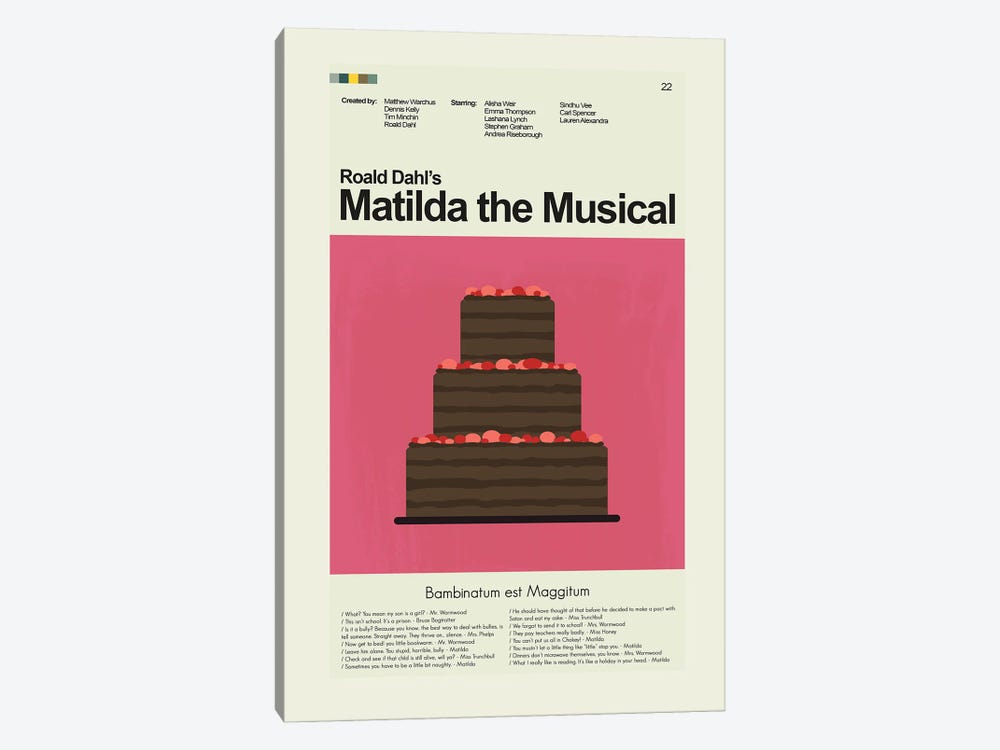 Matilda The Musical by Prints and Giggles by Erin Hagerman 1-piece Canvas Artwork