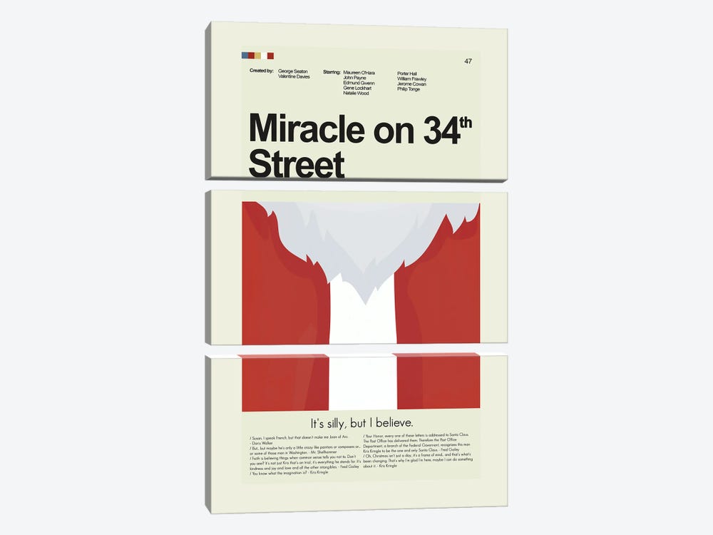 Miracle On 34th Street by Prints and Giggles by Erin Hagerman 3-piece Canvas Art Print