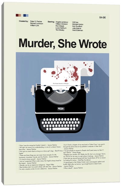 Murder She Wrote Canvas Art Print - Crime Drama TV Show Art