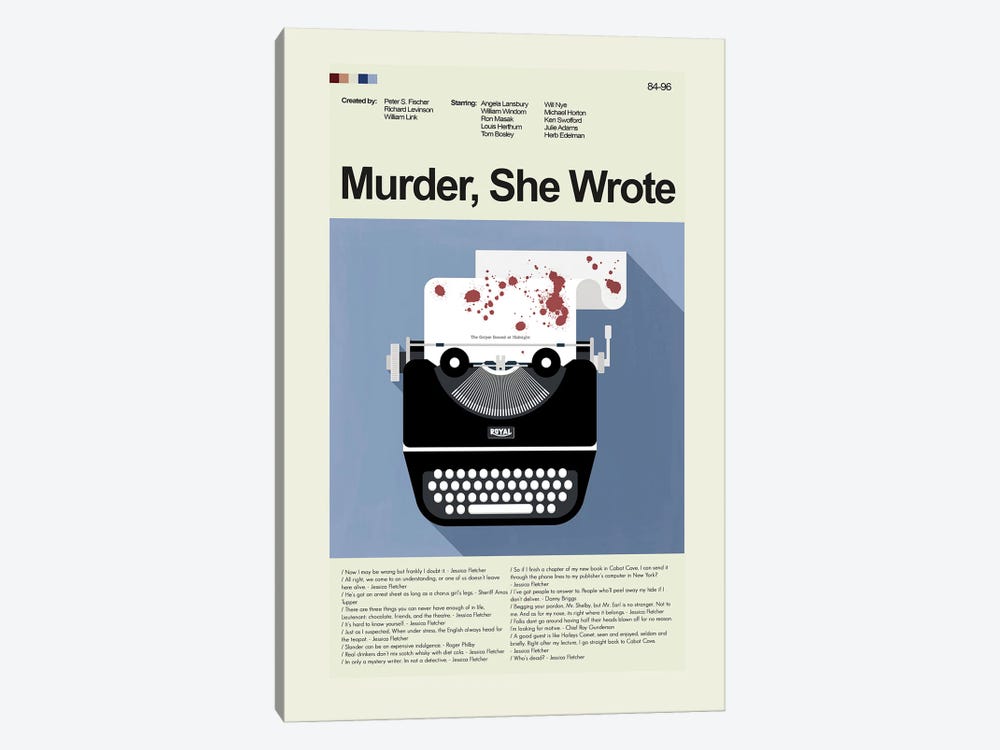Murder She Wrote by Prints and Giggles by Erin Hagerman 1-piece Canvas Artwork