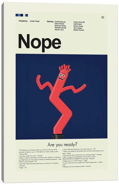 Nope Canvas Art Print - Prints And Giggles by Erin Hagerman