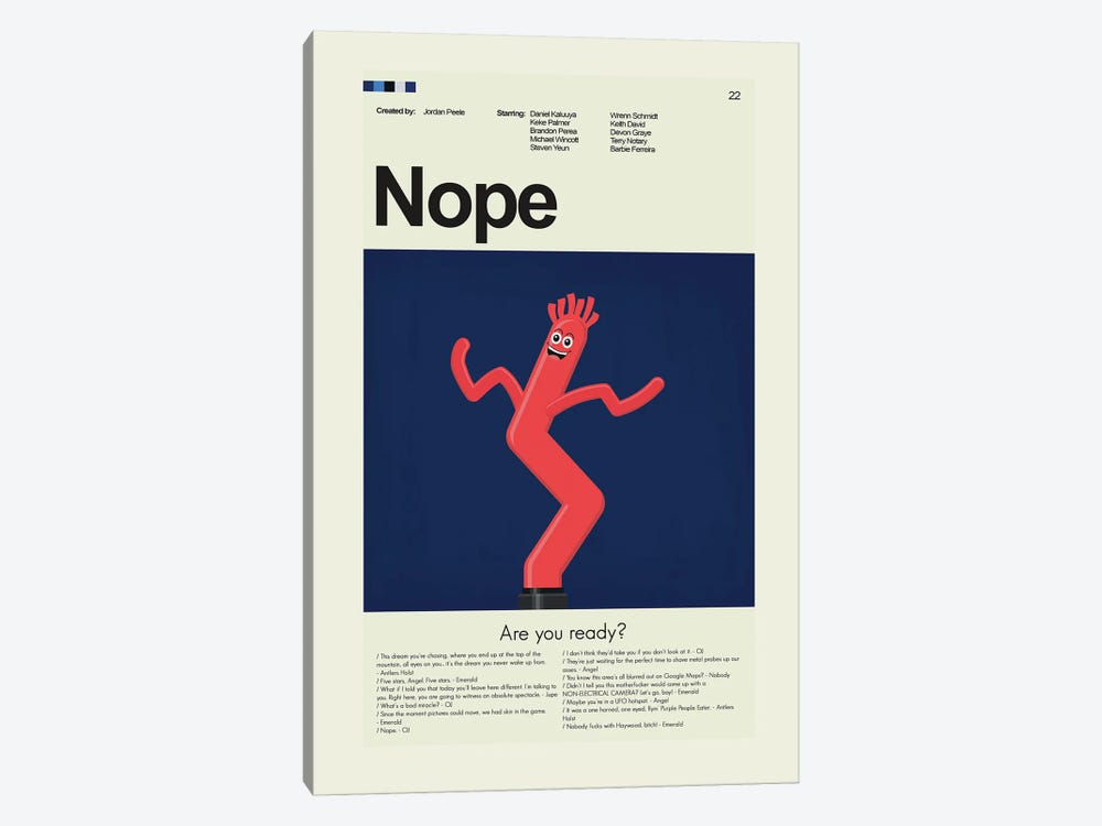 Nope by Prints and Giggles by Erin Hagerman 1-piece Canvas Art Print