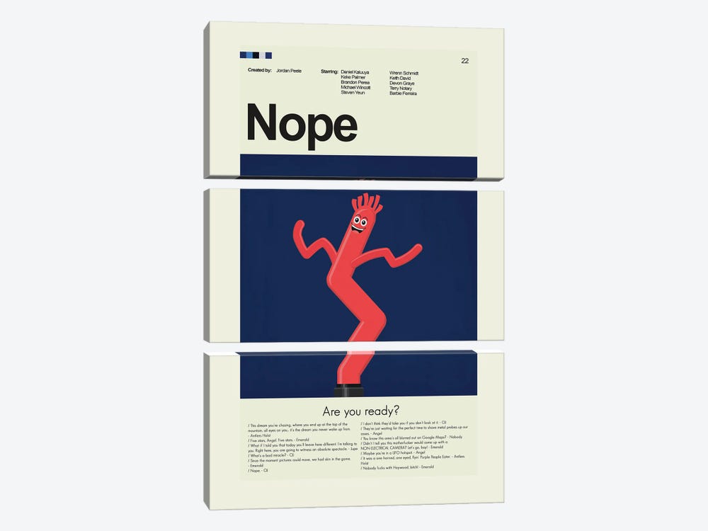 Nope by Prints and Giggles by Erin Hagerman 3-piece Art Print