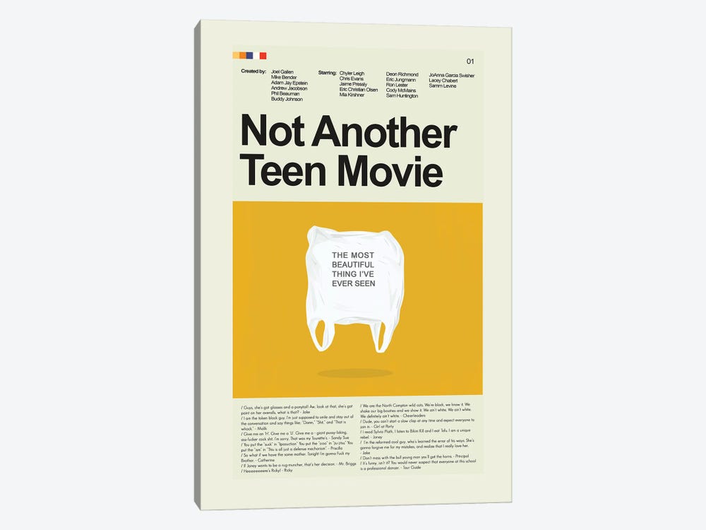 Not Another Teen Movie by Prints and Giggles by Erin Hagerman 1-piece Canvas Artwork