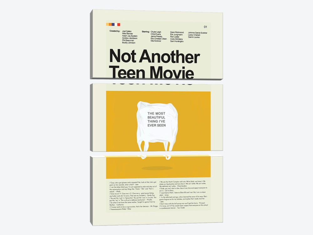 Not Another Teen Movie by Prints and Giggles by Erin Hagerman 3-piece Canvas Artwork