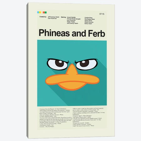Phineas And Ferb Canvas Print #PAG477} by Prints and Giggles by Erin Hagerman Canvas Art Print
