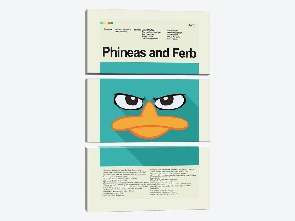 Phineas And Ferb by Prints and Giggles by Erin Hagerman 3-piece Art Print