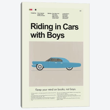 Riding In Cars With Boys Canvas Print #PAG478} by Prints and Giggles by Erin Hagerman Canvas Wall Art