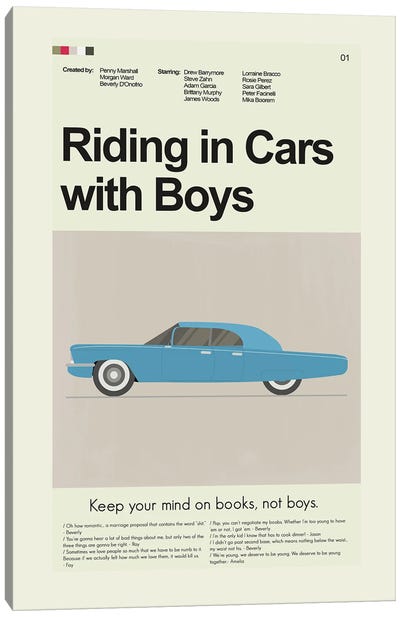 Riding In Cars With Boys Canvas Art Print - Prints And Giggles by Erin Hagerman