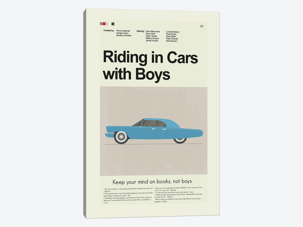 Riding In Cars With Boys by Prints and Giggles by Erin Hagerman 1-piece Canvas Artwork